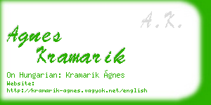 agnes kramarik business card