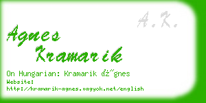 agnes kramarik business card